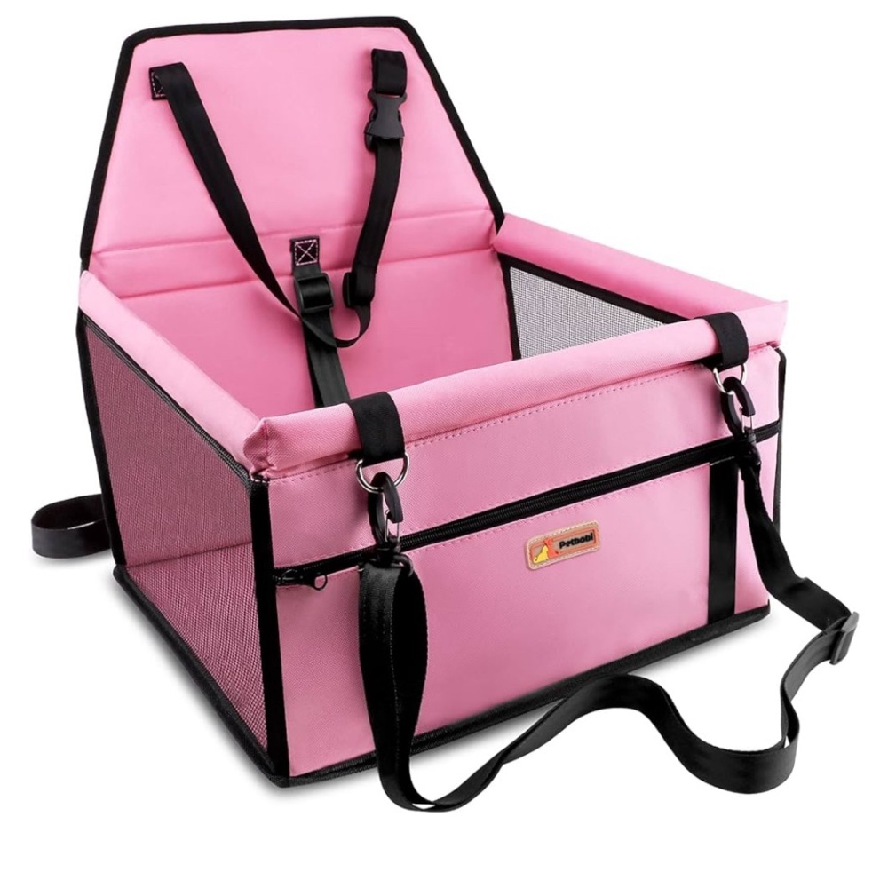 Petbobi Pet Car Booster Seat for Dog Cat Pink